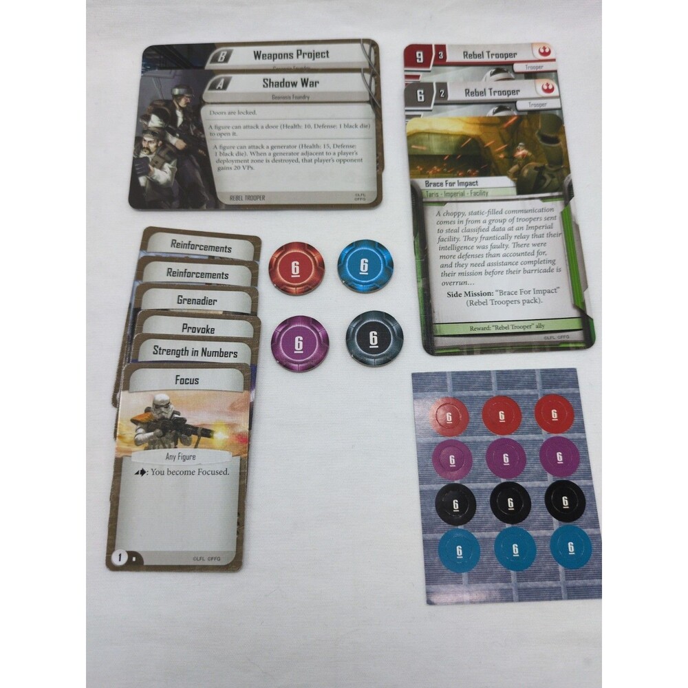 *Cards/Tokens Only* Star Wars Imperial Assault Rebel Troopers Ally Pack